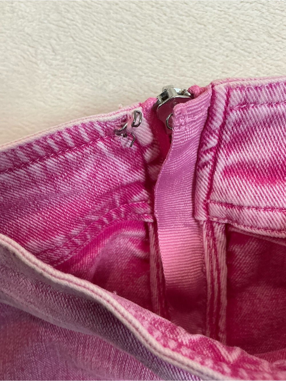 Pilcro Anthropologie Pink Denim Skater Mini Skirt Y2K A-Line Vintage Size 0 - Picture 10 of 11